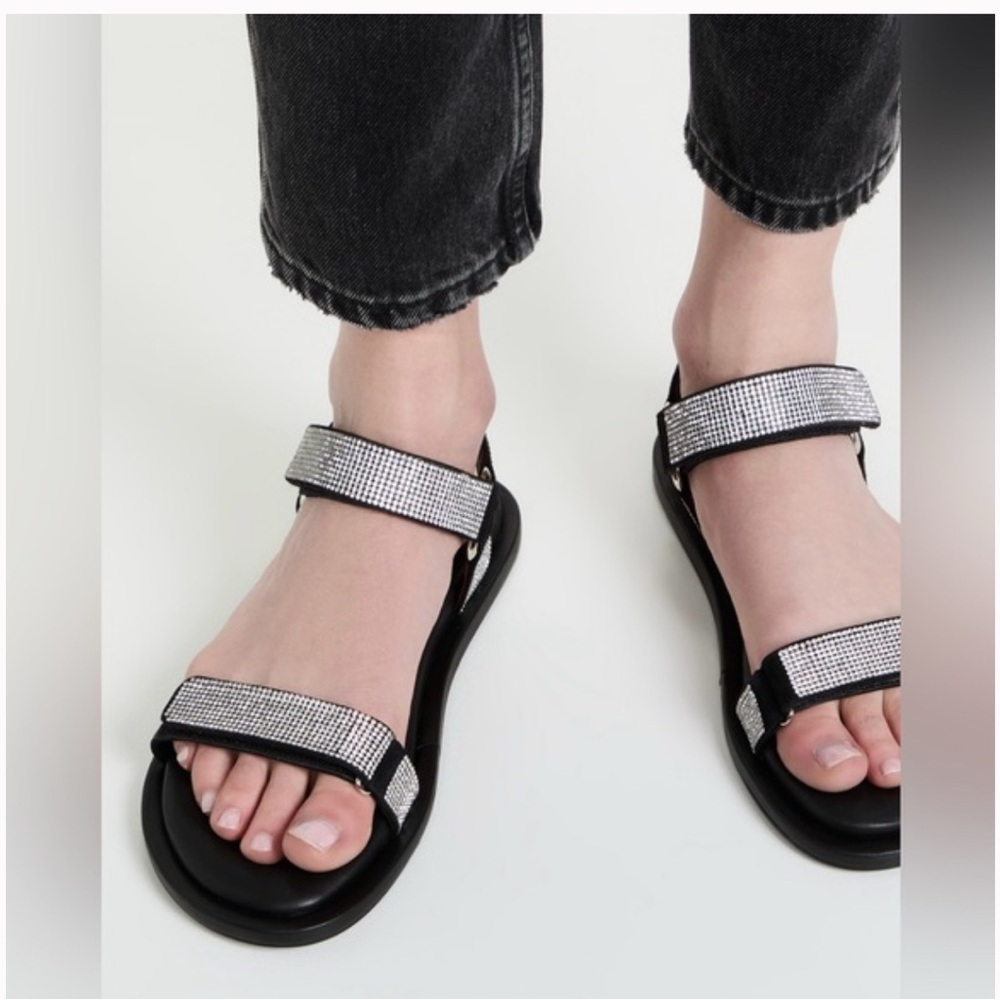 WARDROBE.NYC Black and Silver Sandals